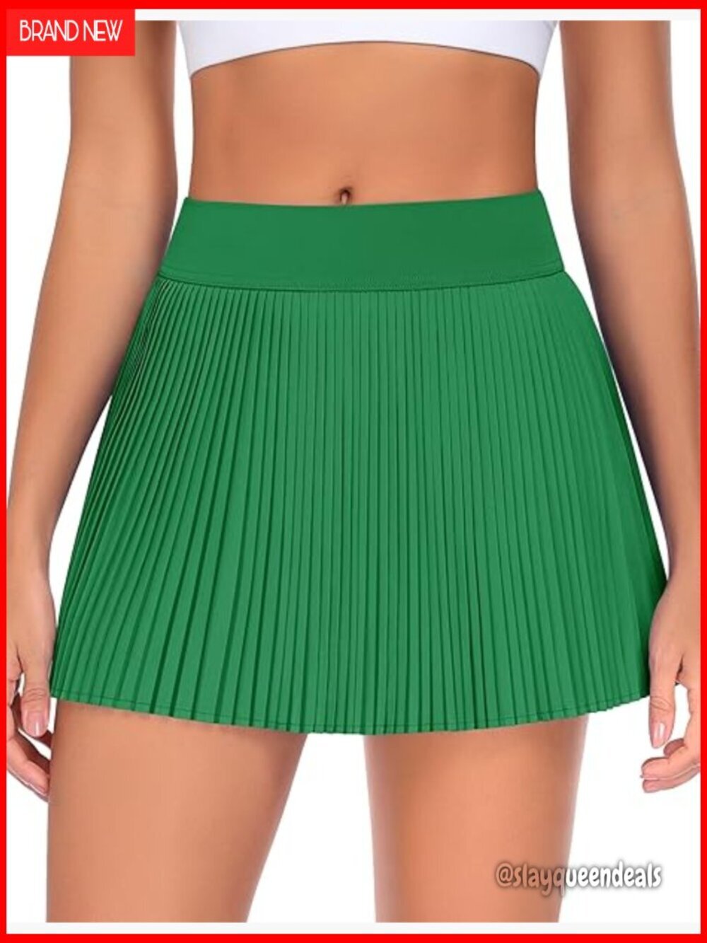 High Waisted Pleated Tennis Skort with Pockets, Quick-Dry Fabric